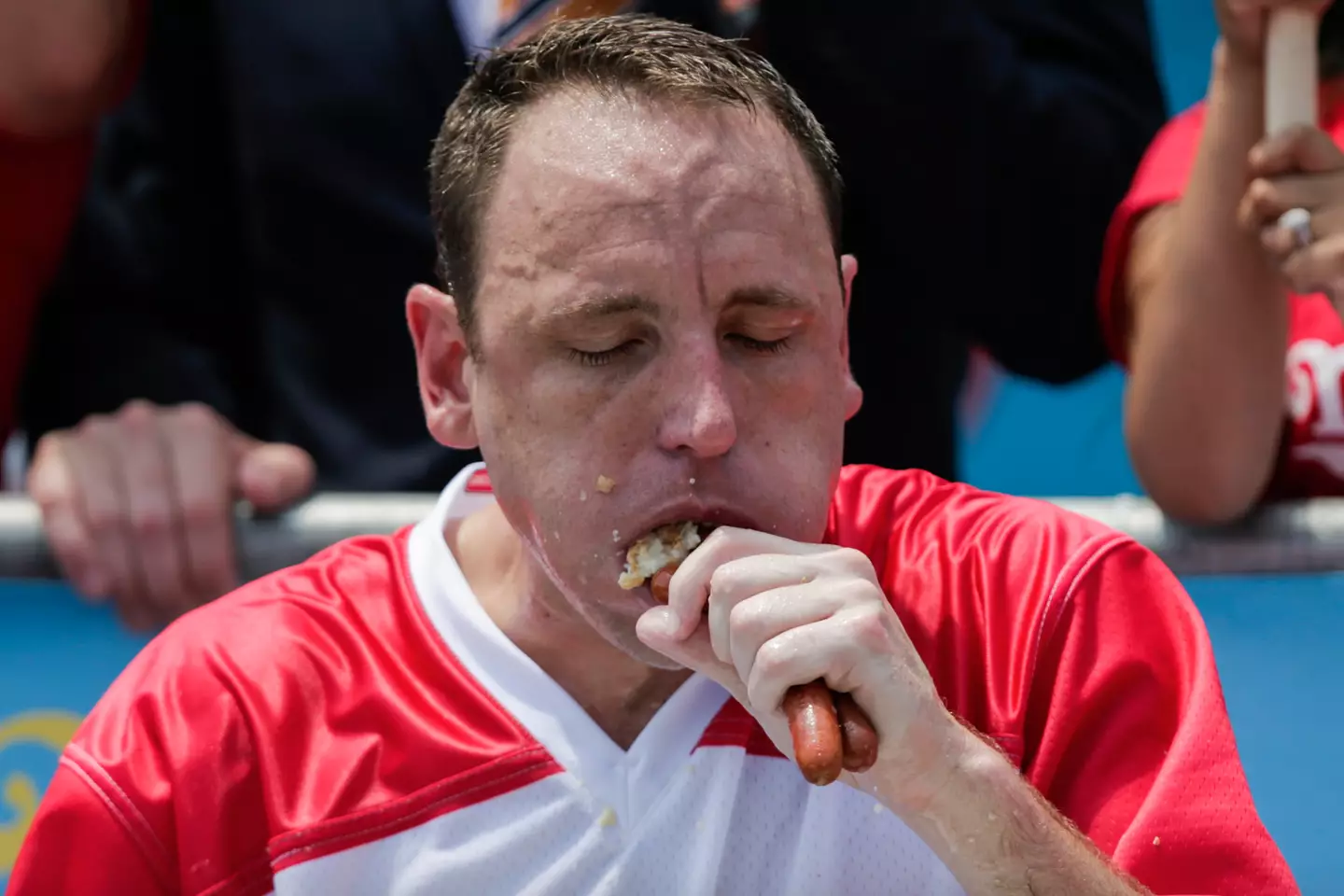 16-time Nathan's Hot Dog Eating Contest winner Joey Chestnut has been ruled out of the 2024 event (Eduardo Munoz Alvarez/Getty Images)