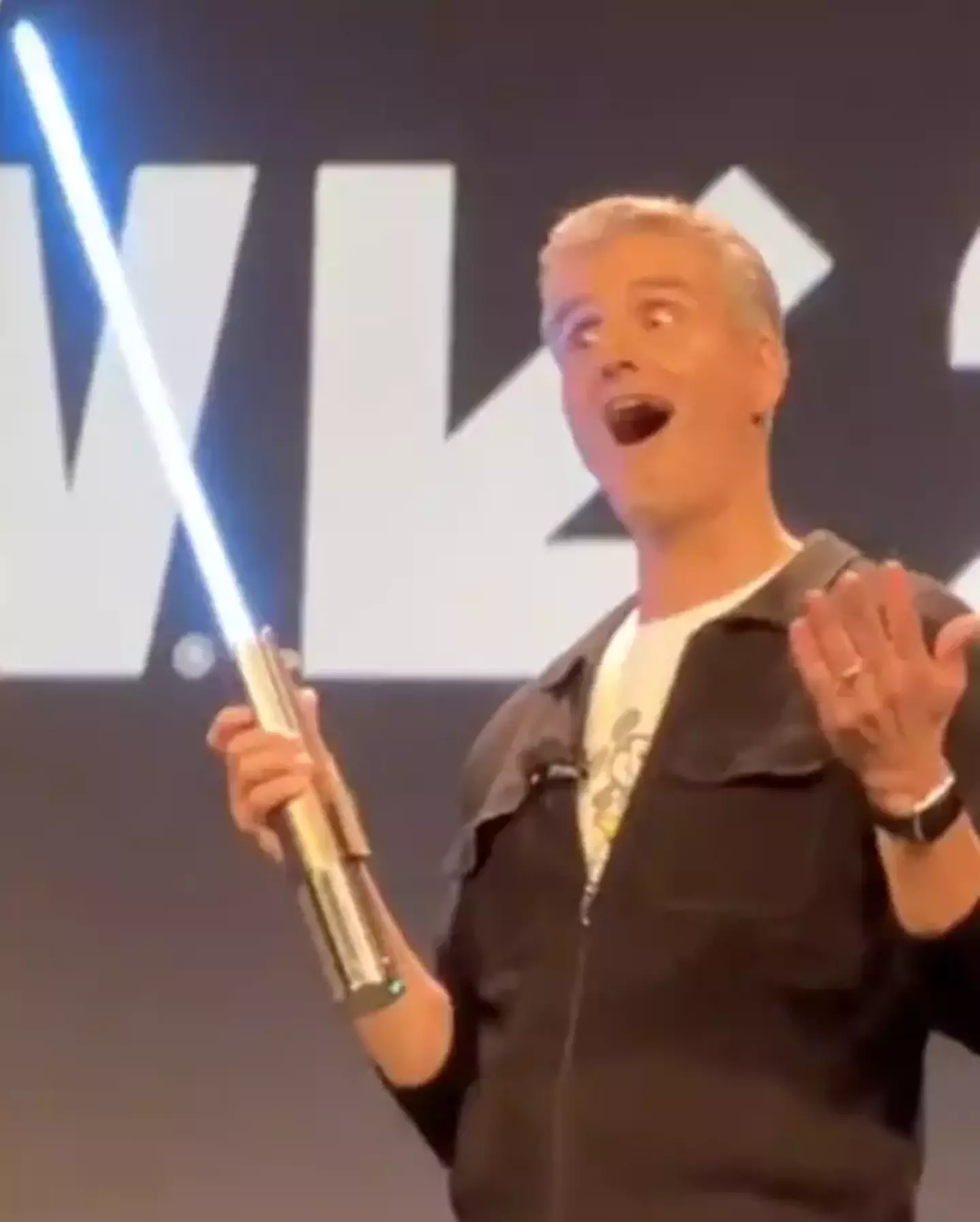 This is the appropriate response for holding a real life lightsaber in your hands.