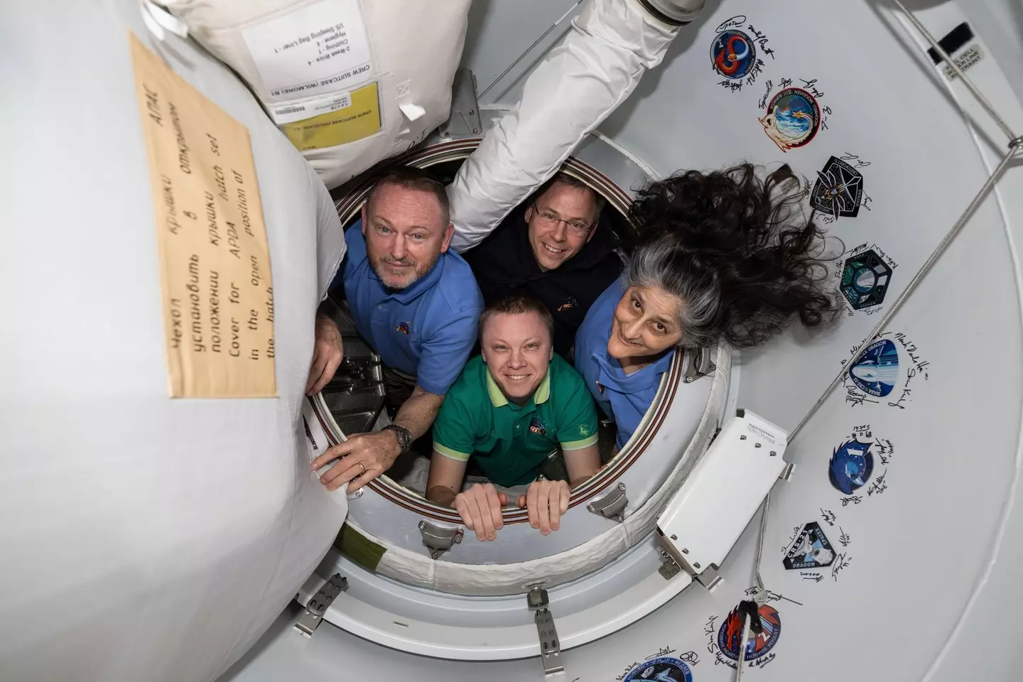 NASA Crew-9 members,  Butch Wilmore, Nick Hague, and Suni Williams, and Roscosmos cosmonaut Aleksandr Gorbunov (NASA)