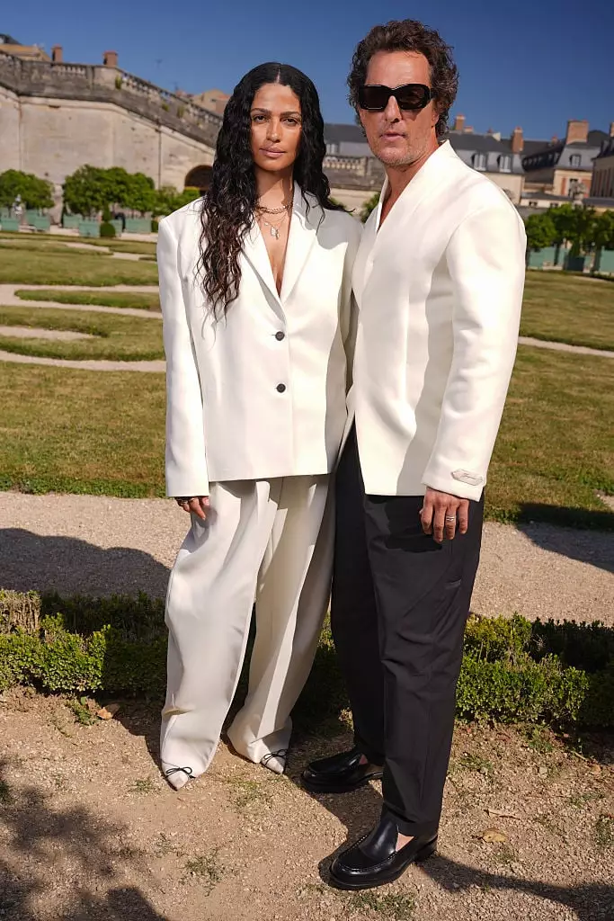 Matthew McConaughey, pictured earlier this summer at Paris Fashion Week with wife Camilla Alves, has revealed his marriage tips (Swan Gallet/WWD via Getty Images)