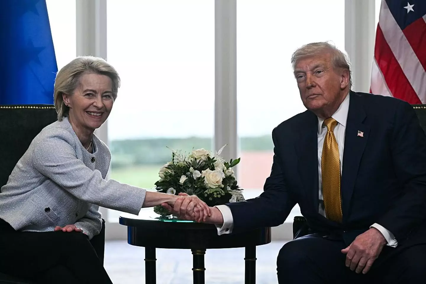 Trump and European Commission President Ursula von der Leyen came to an agreement last month (BRENDAN SMIALOWSKI/AFP via Getty Images)
