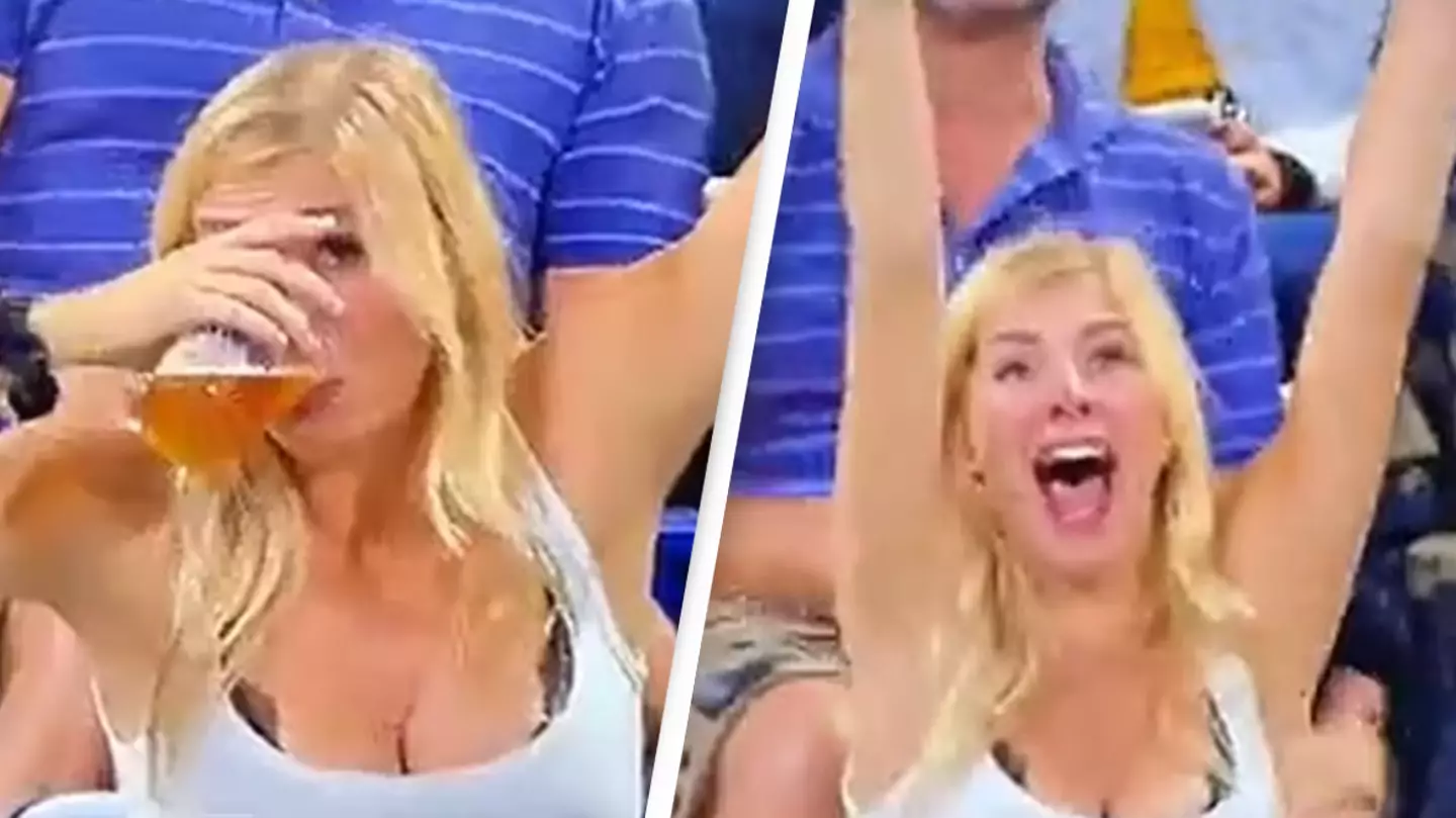 Woman who went viral chugging beers at US Open claims she’s been banned from big screen