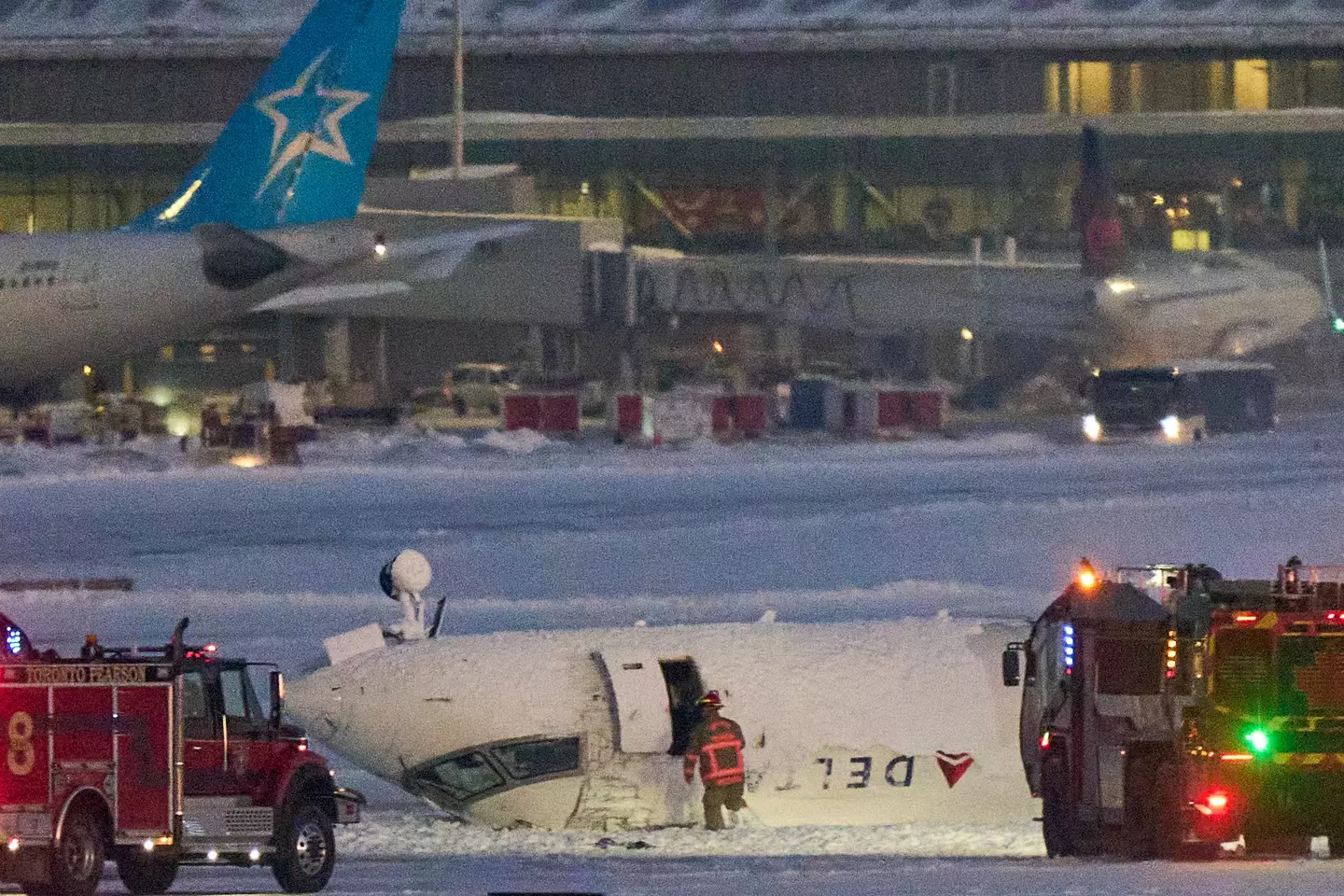 The Delta airline crashed in Toronto (GEOFF ROBINS/AFP via Getty Images)