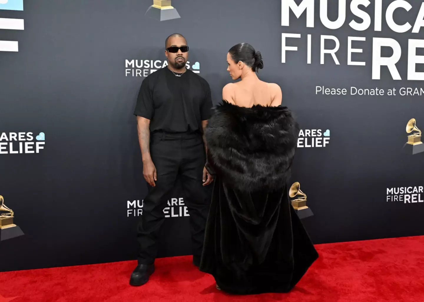 West said his wife's dress was 'custom couture' (Axelle/Bauer-Griffin/FilmMagic)