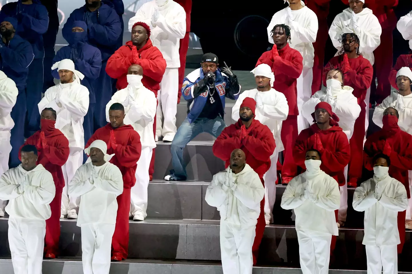 Lamar's dancers also pointed to a divide in the US ( Cindy Ord/Getty Images)