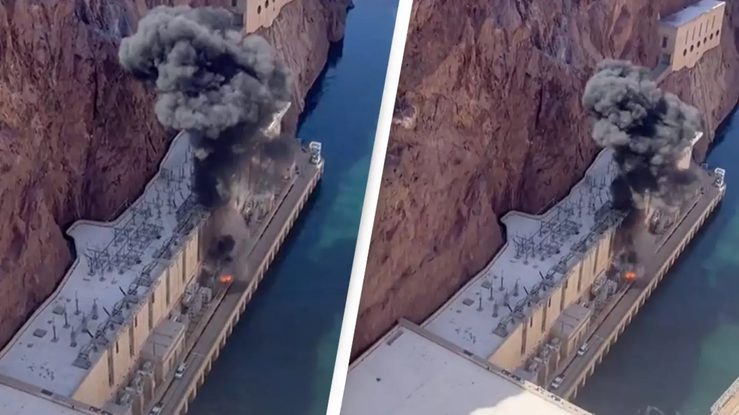 Billows Of Smoke Rise From Hoover Dam As Massive Explosion Rocks Landmark