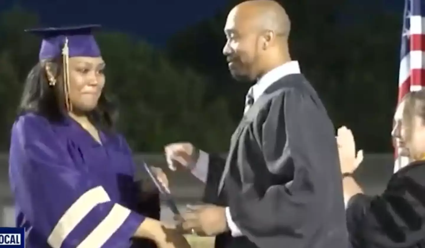 Sienna Stewart asked her mom if she could walk on stage (FOX5)
