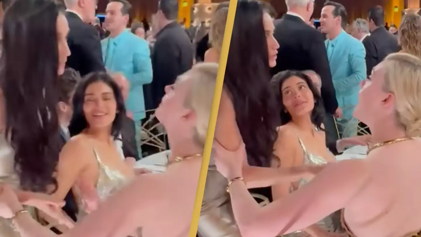 Video shows awkward moment Demi Moore appears to 'snub' Kylie Jenner during the Golden Globes