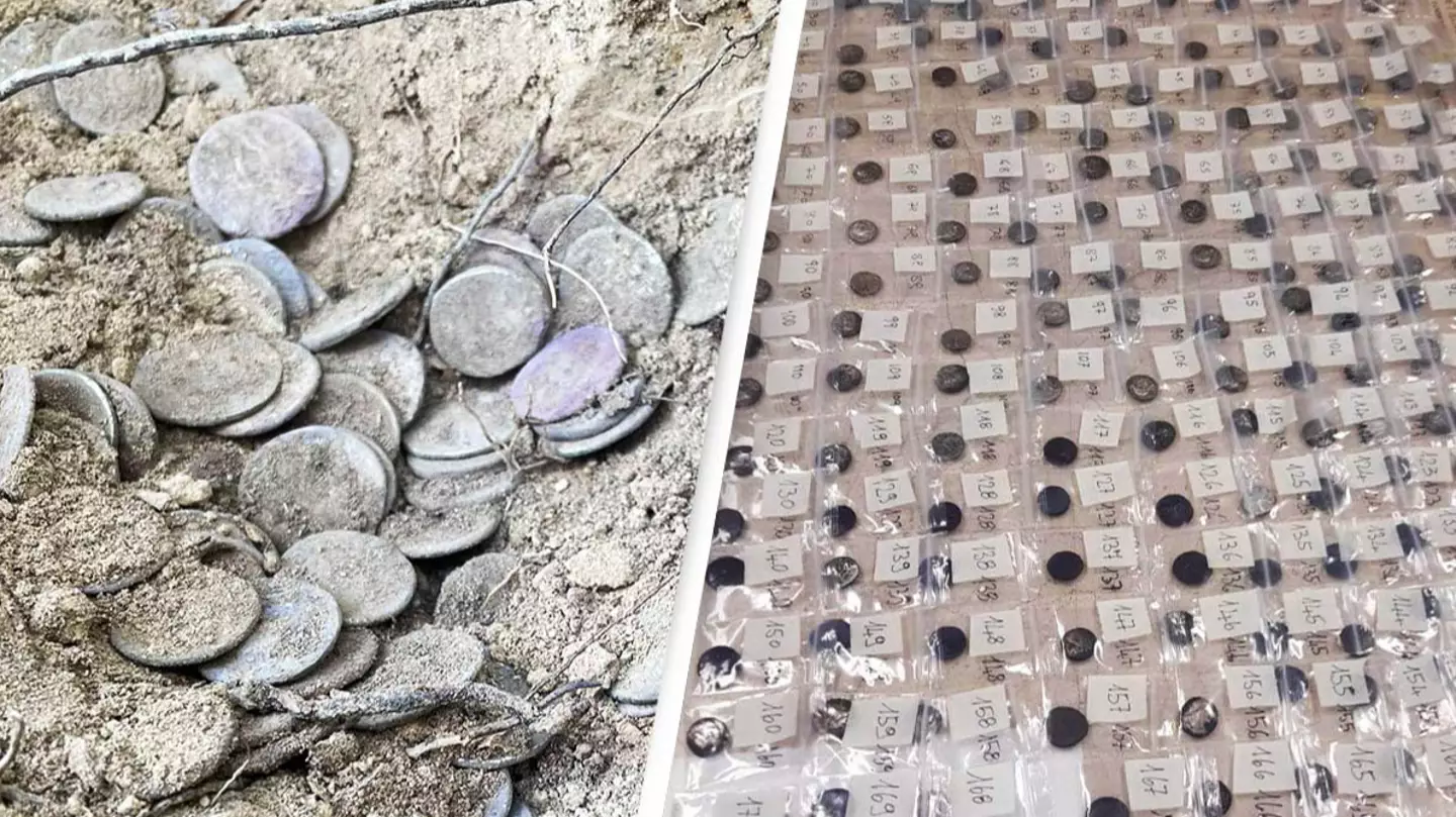 Hiker finds rare buried treasure of nearly 200 ancient Roman coins