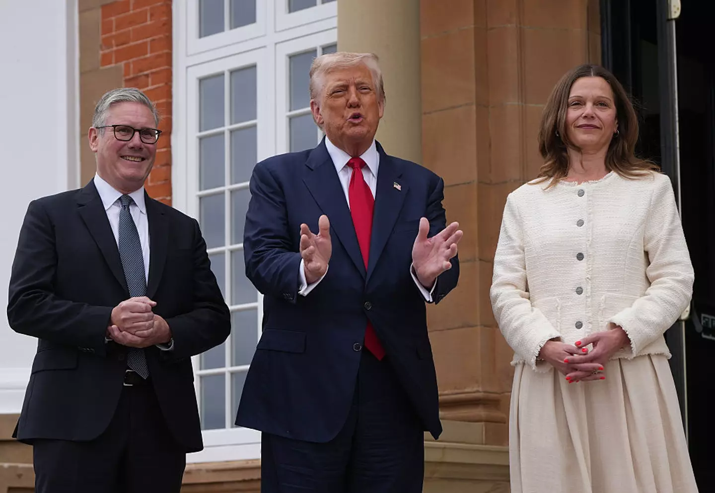President Donald Trump meets with UK Prime Minister Keir Starmer and his wife Victoria Starmer, as he calls for a ceasefire in Eastern Europe (Christopher Furlong/Getty Images)