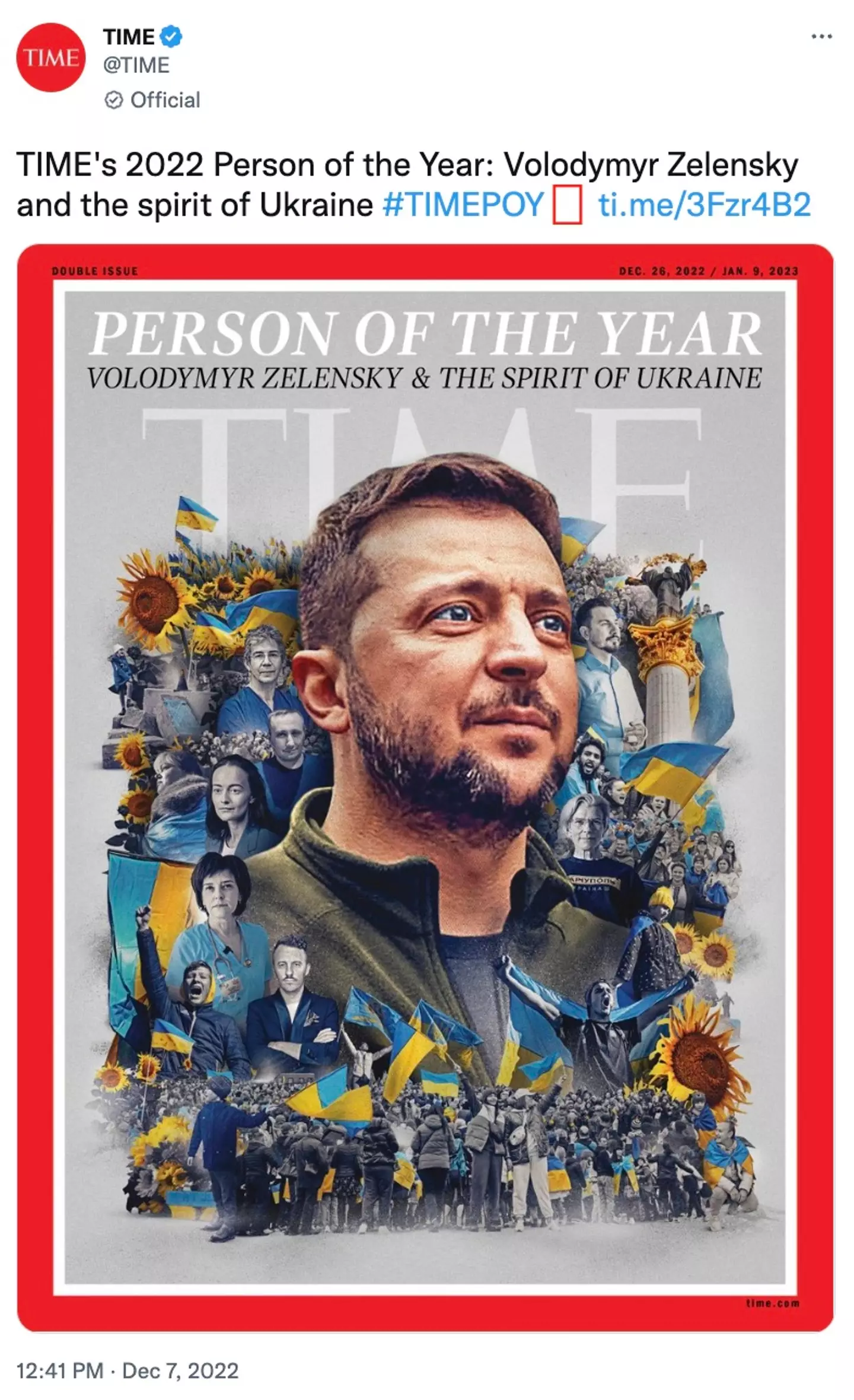 Volodymyr Zelensky is TIME's person of the year.
