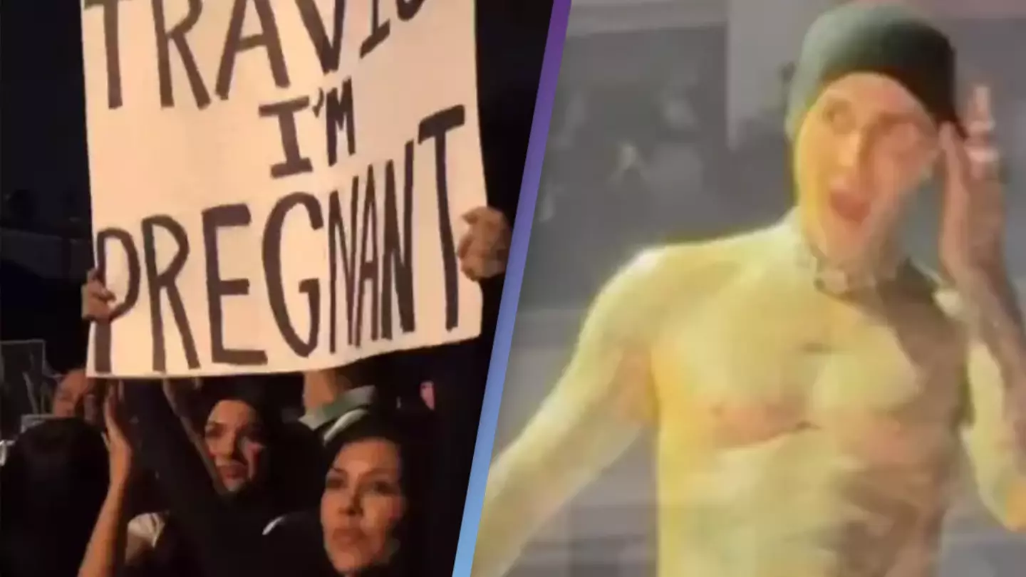 Fans believe Kourtney Kardashian's pregnancy announcement at Blink 182 gig was 'staged'
