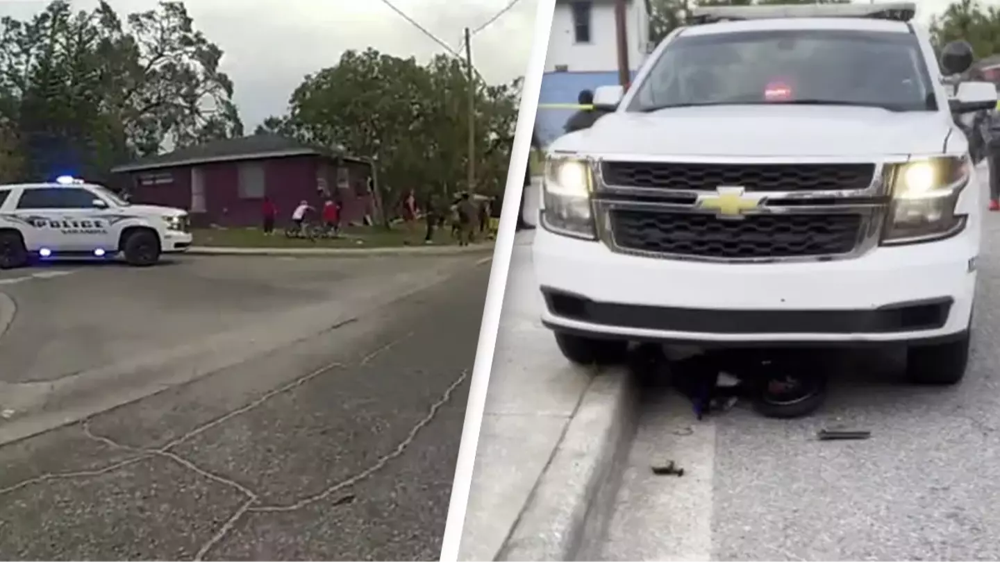 Shocking bodycam footage shows moment police officer hits 8 year old boy on dirt bike with his police cruiser