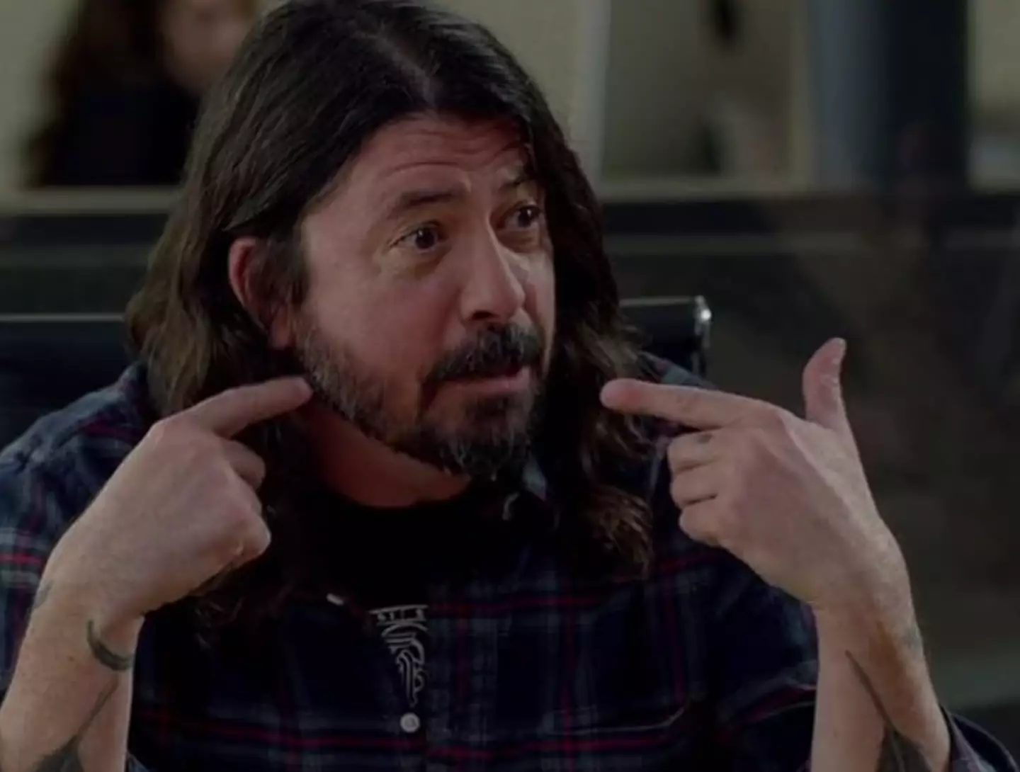 Dave Grohl becomes a whole new person in the movie.