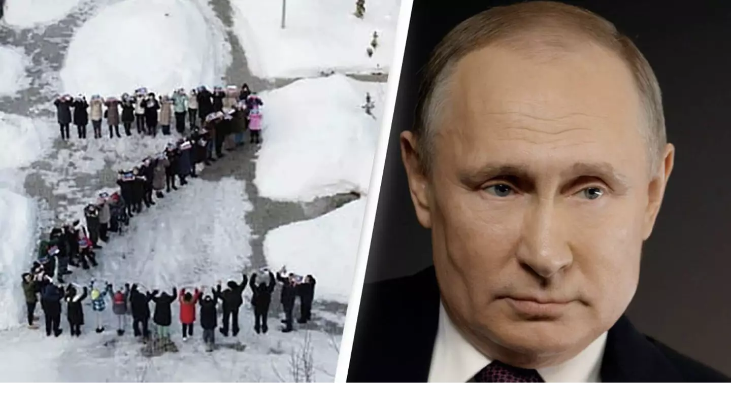 Terminally Ill Children Line Up To Write 'Z' In Snow For Russian Propaganda