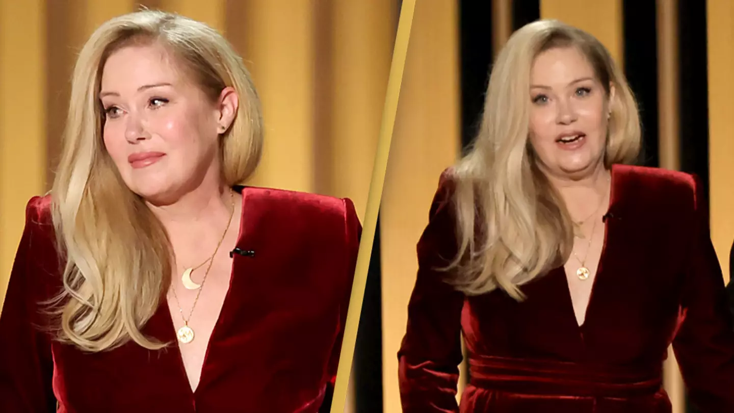Christina Applegate in tears after receiving a standing ovation at the Emmys