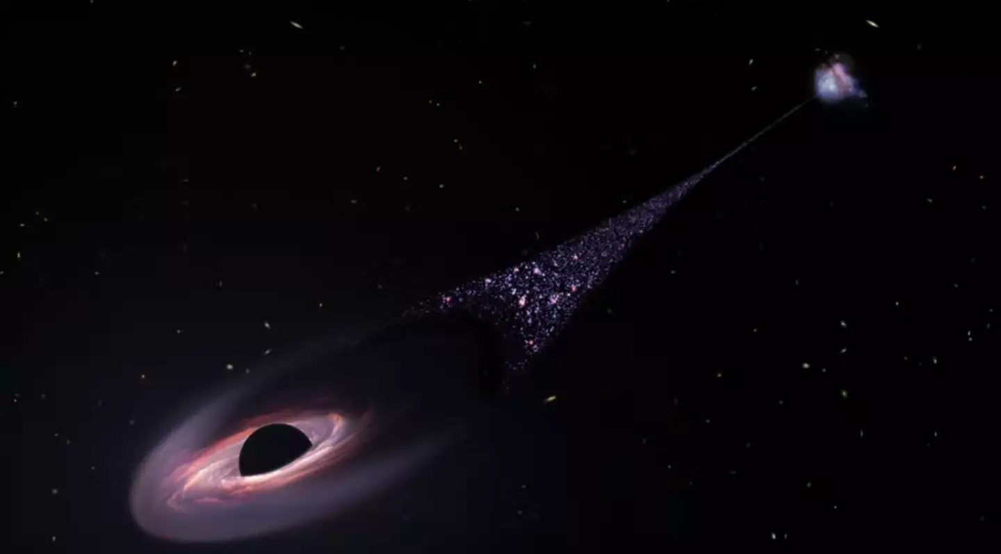 The possible runaway black hole is believed to have been ejected from its home galaxy.