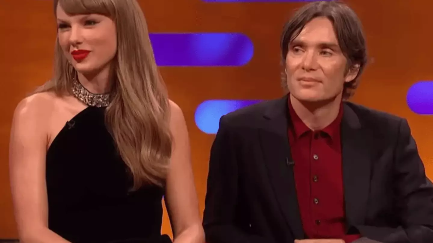Many joked Cilian Murphy wasn't nearly as excited as Taylor Swift was as she showed off her engagement ring (BBC)