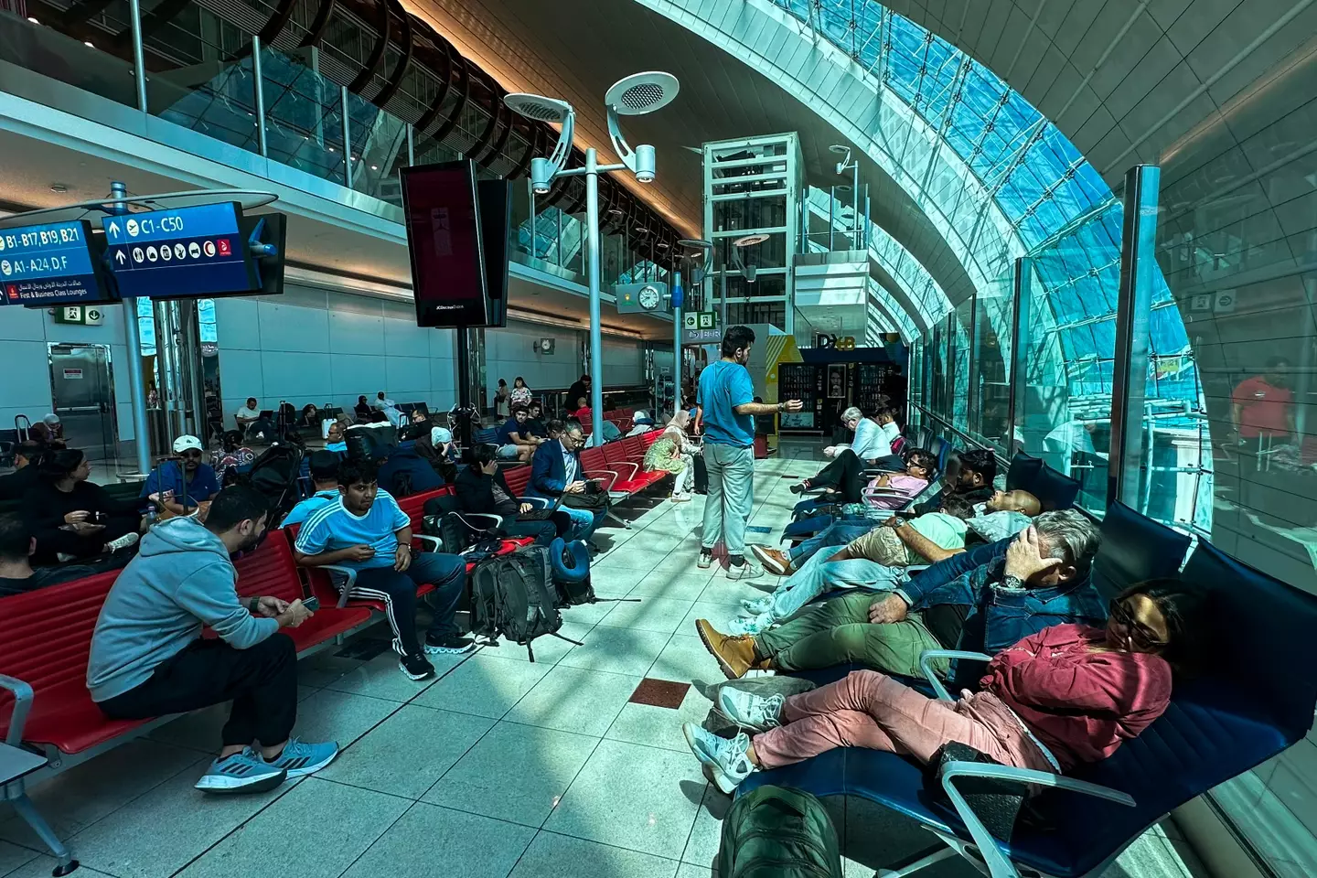 Flights have been suspended as a result of the heavy rainfall (AFP via Getty Images) 