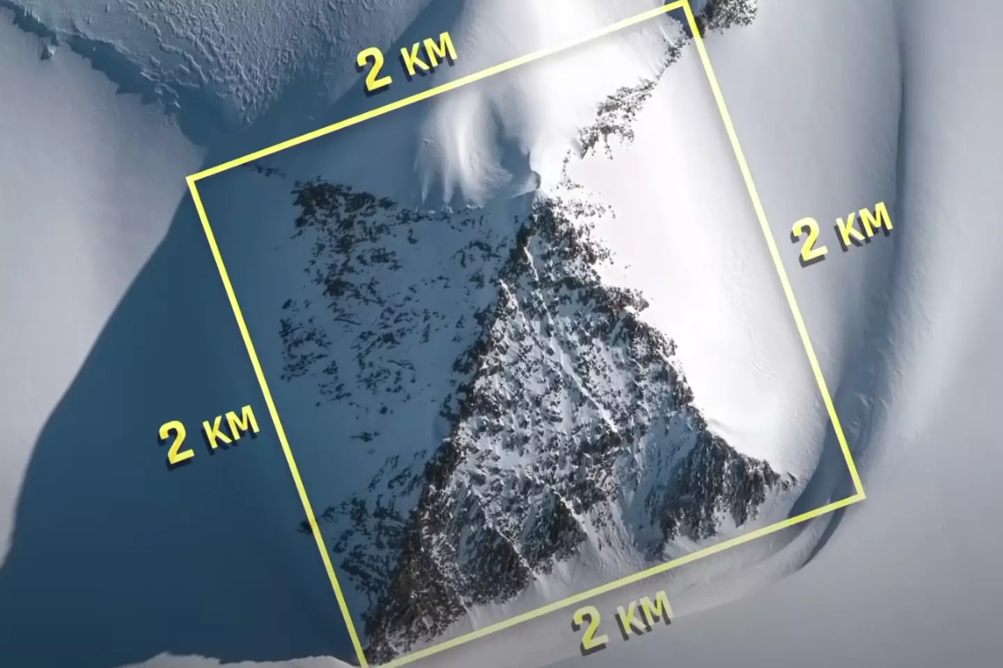 The pyramid is actually a feature of the landscape.