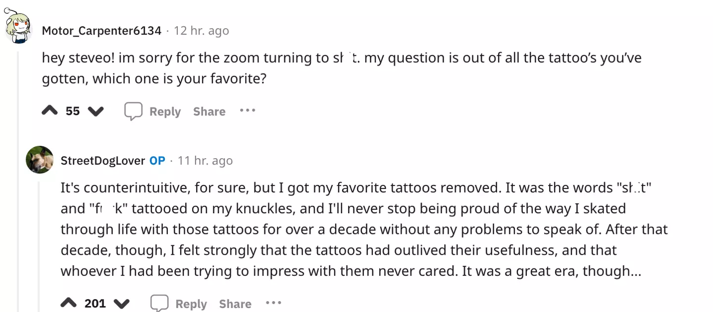 The Jackass star hosted a Q&A session with fans on Reddit.