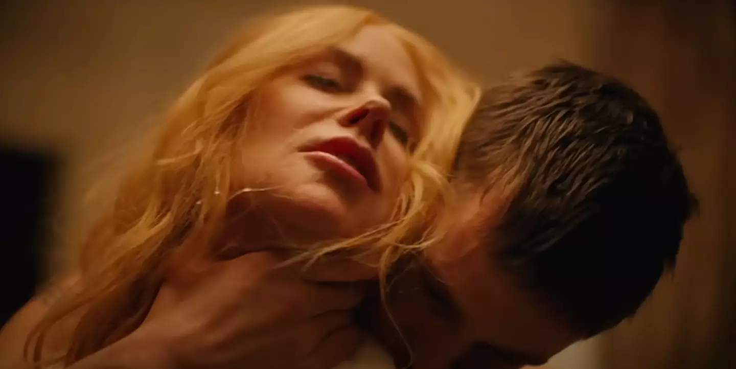 Nicole Kidman stars as a high-powered CEO who has an affair with her intern, played by Harris Dickinson (A24)