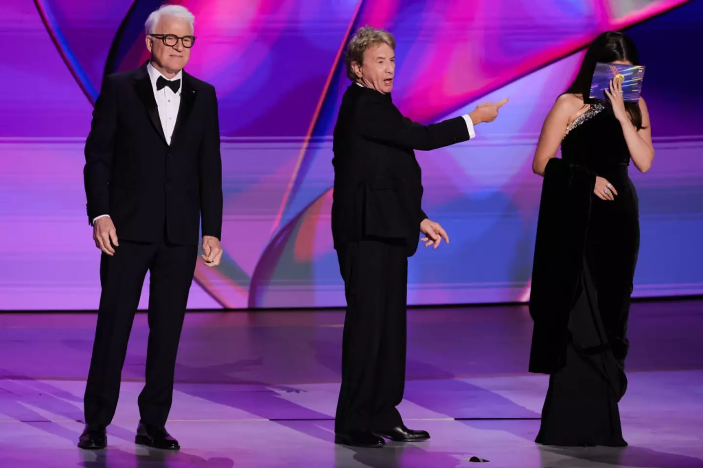 Steve Martin, Martin Short and Selena Gomez stole the show as they introduced the Emmy for Outstanding Supporting Actor in a Comedy Series (Kevin Winter/Getty Images)