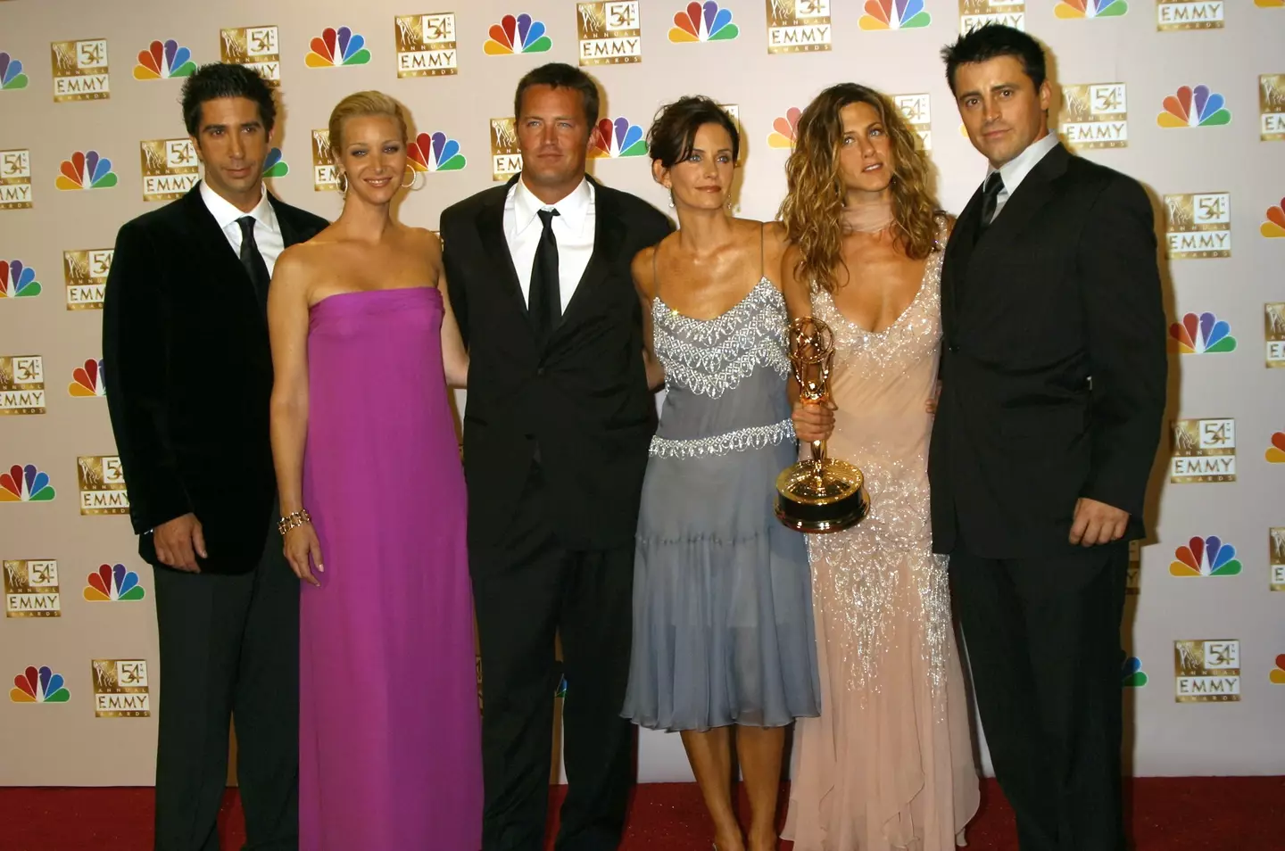 The cast of Friends in 2002. (Vinnie Zuffante/Getty Images)