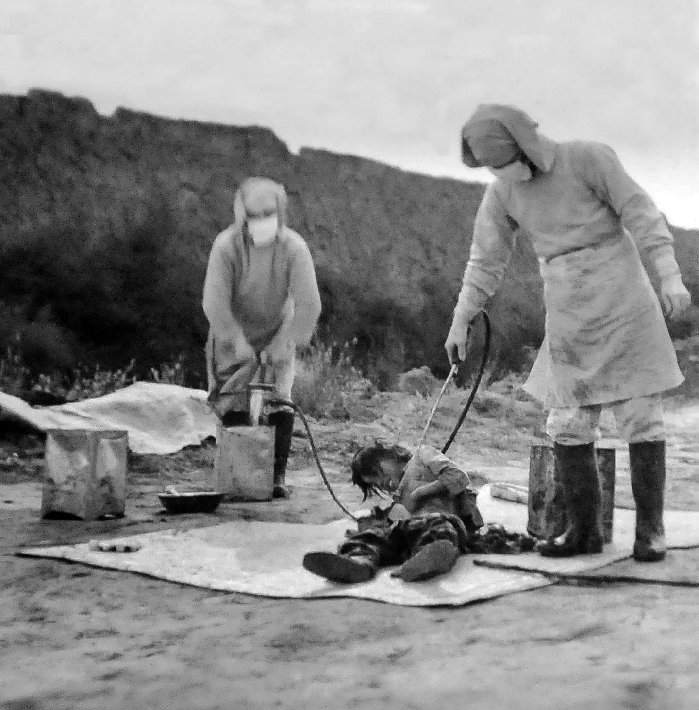 Japanese staff conducting an experiment on a live prisoner at Unit 731 in Northeast China between 1937-1945. (Pictures from History/Universal Images Group via Getty Images)