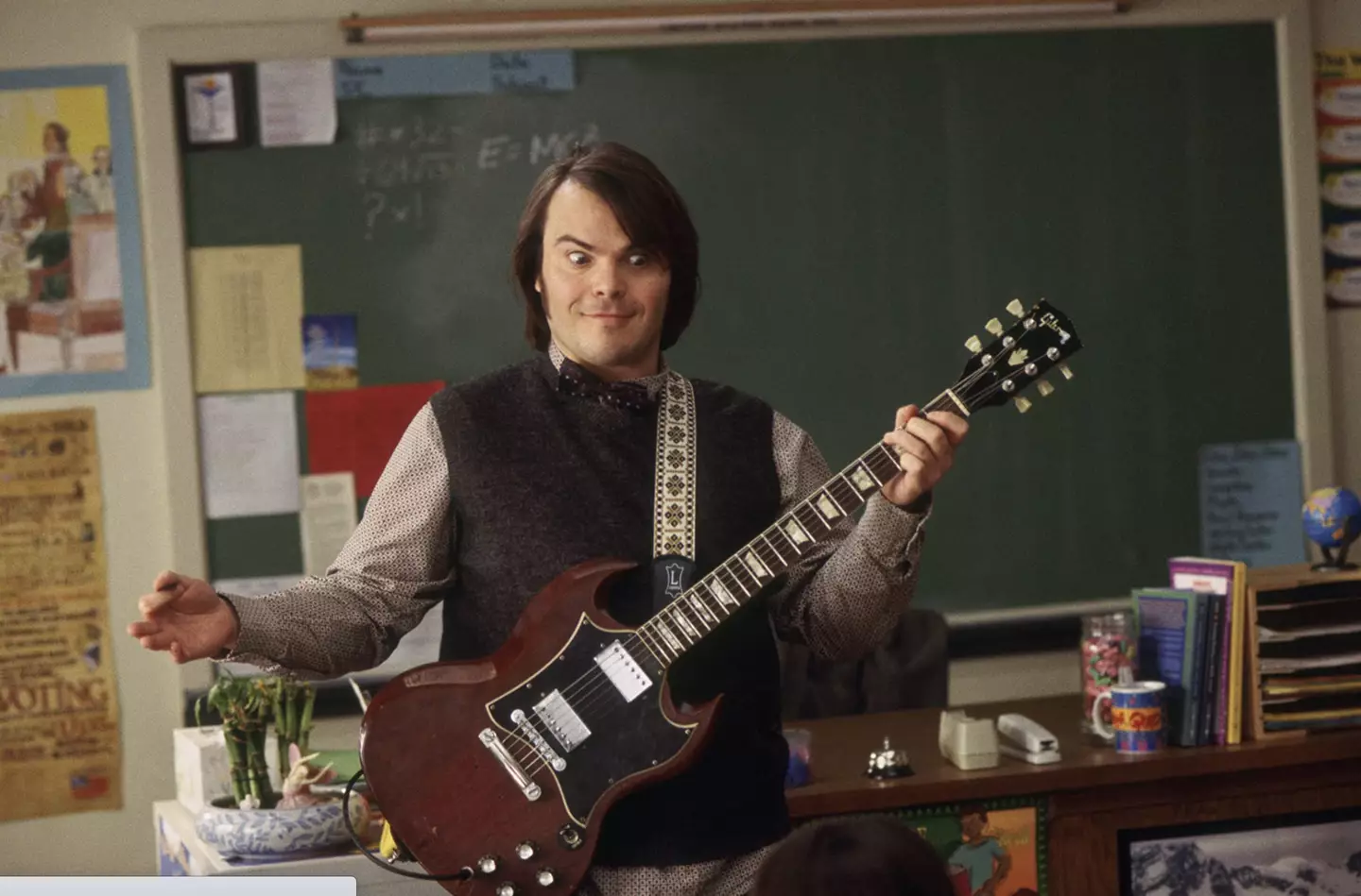 Jack Black as Dewey Finn in 2003 film, School of Rock.