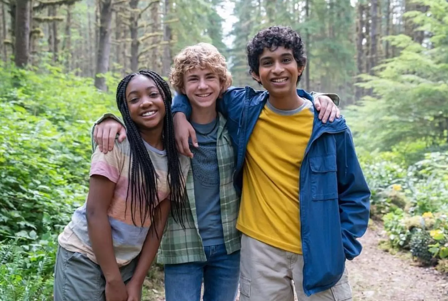 Leah Jeffries with her Percy Jackson co-stars.