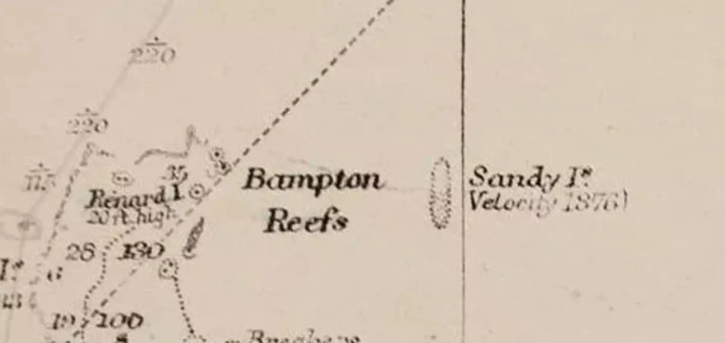 The island from a 1908 map.