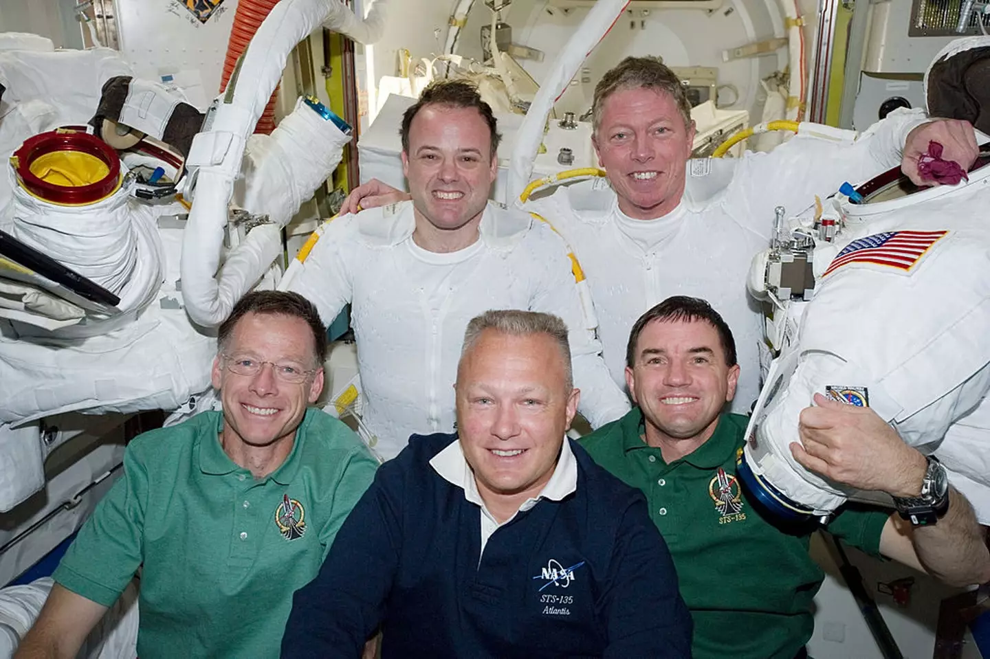 Ron Garan (pictured here in 2011 at the top left) has spent almost six months in space (NASA via Getty Images)