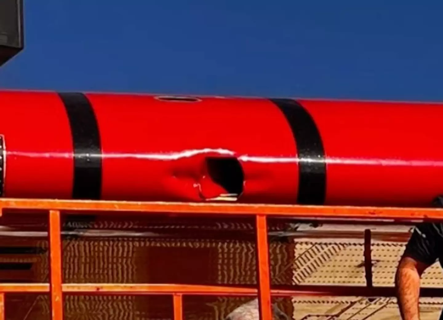 The damage to the aircraft (LA County Fire Department/ YouTube/ CNN)
