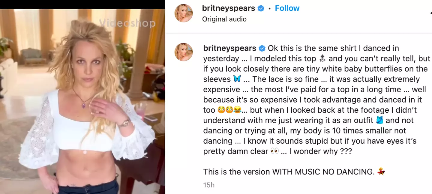 Many fans responded with confusion to Spears' post.