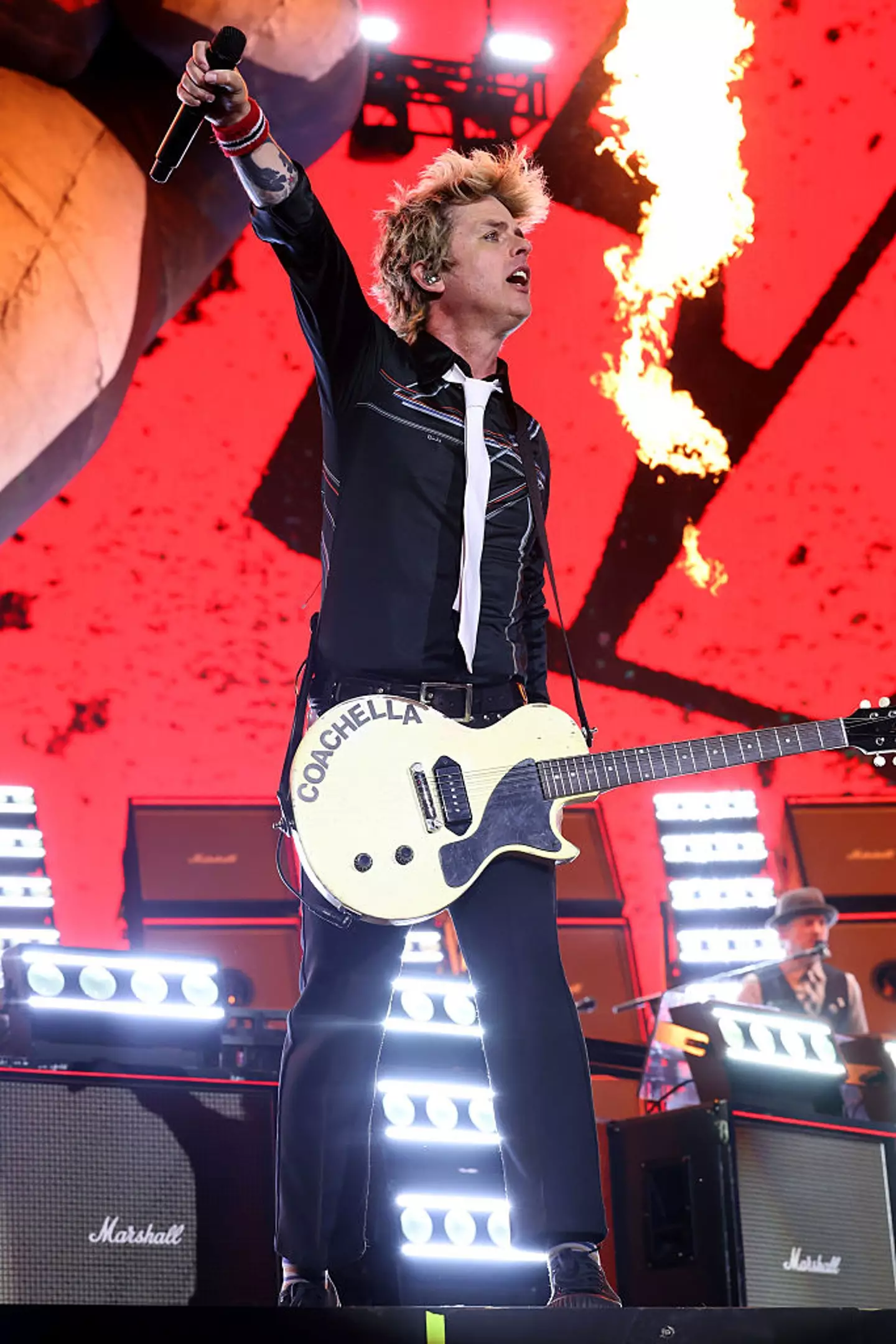 Armstrong touched on both US politics and world politics during Green Day's Coachella set (Kevin Mazur/Getty Images for Coachella)