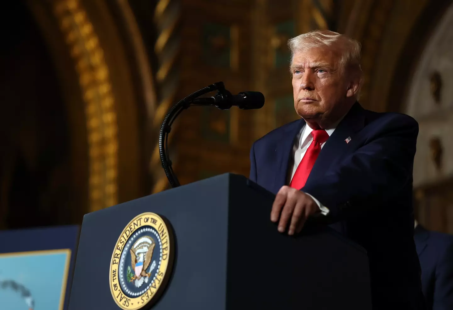 Donald Trump reacted strongly to the ongoing release of documents relating to Epstein (Tasos Katopodis/Getty Images)