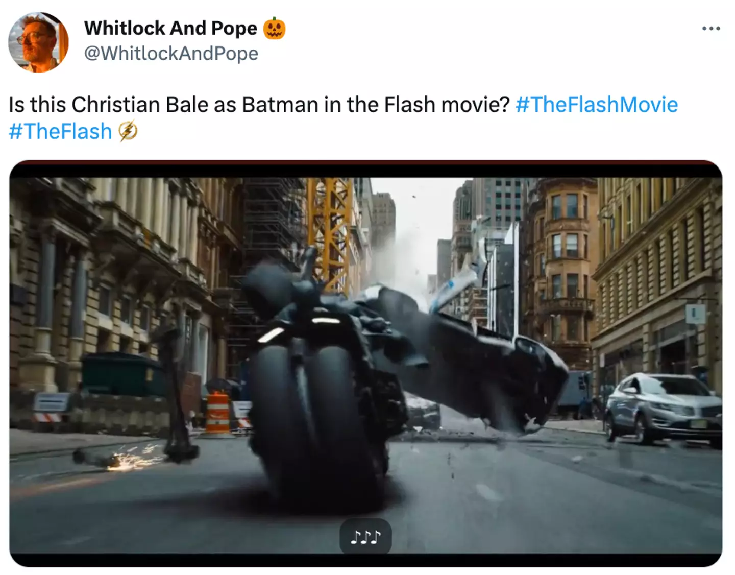 “So did anybody else see Christian Bale's Batman in The Flash trailer?"