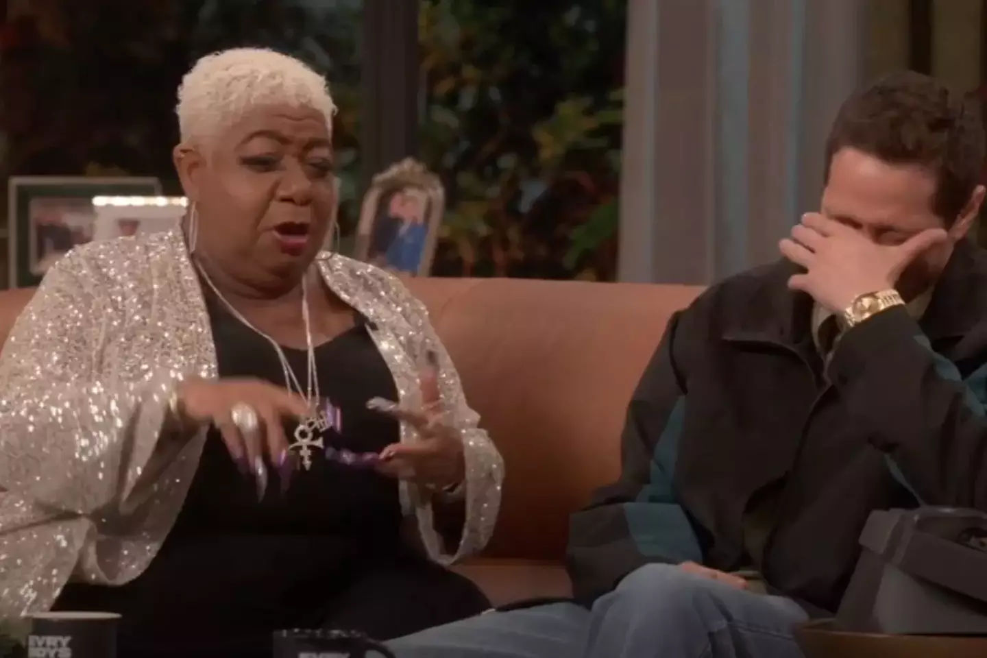 He squirmed when Kim Kardashian's name was mentioned (Netflix)