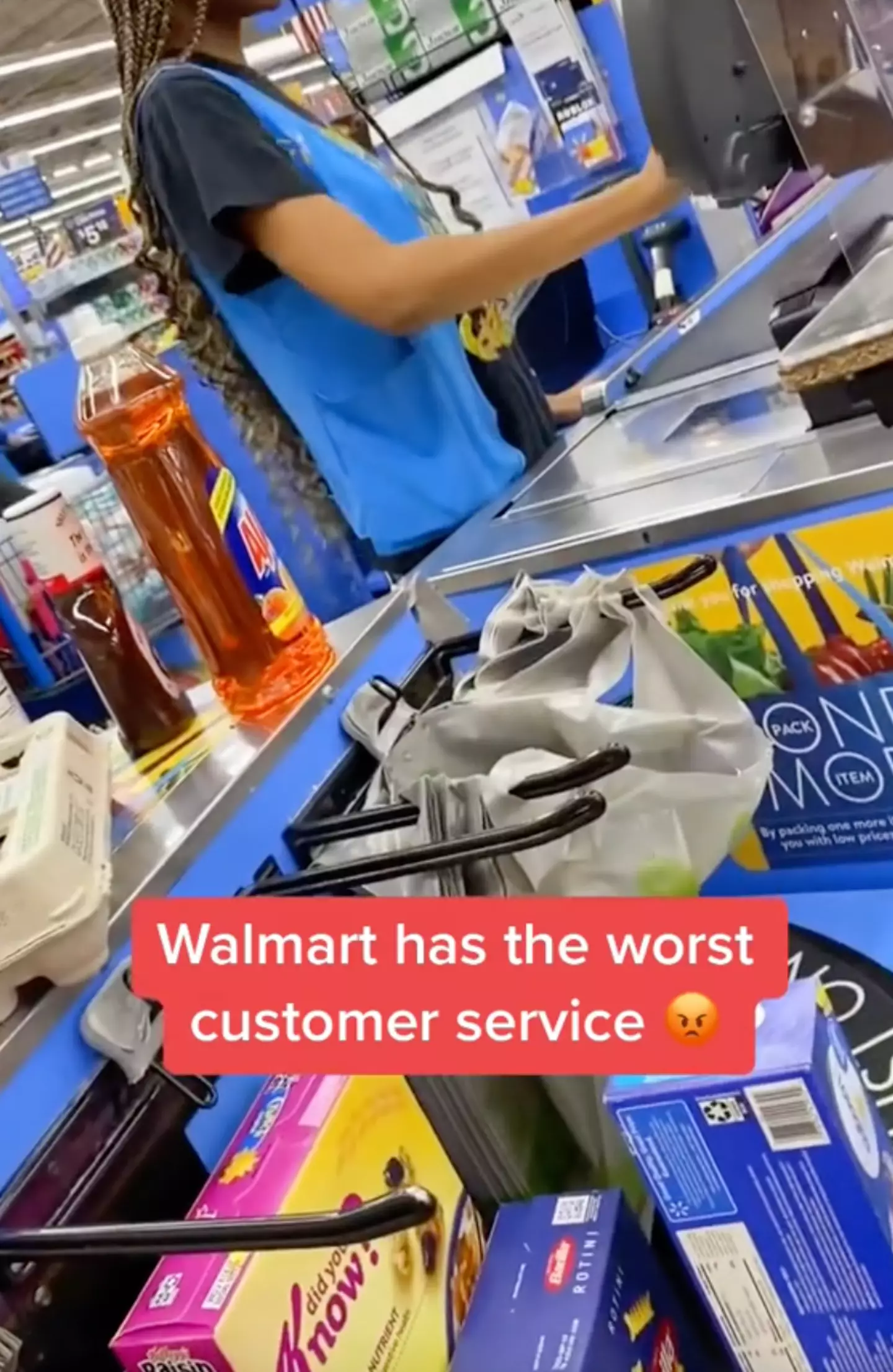 The shopper claimed Walmart has 'the worst customer service'.