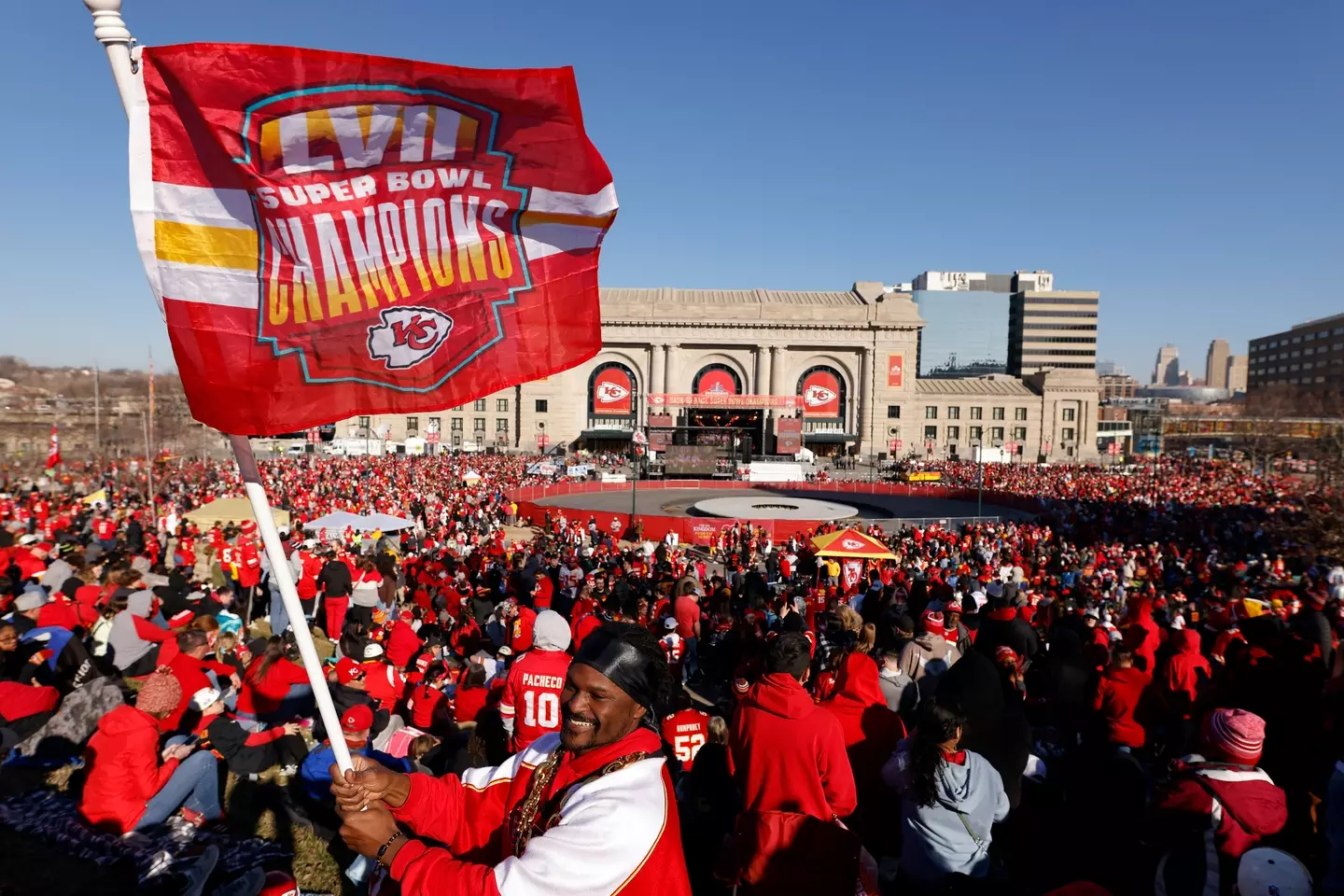 The shooting took place at the Super Bowl victory parade.