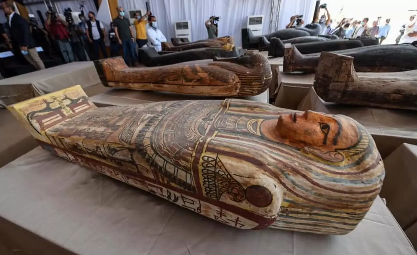 The coffin is one of 59 found.