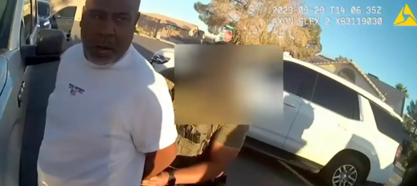 Footage of his arrest in 2023 (ABC)