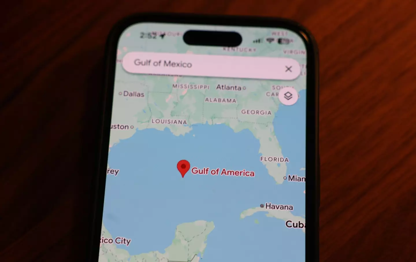 The area appears as the Gulf of America for Americans (Justin Sullivan/Getty Images)
