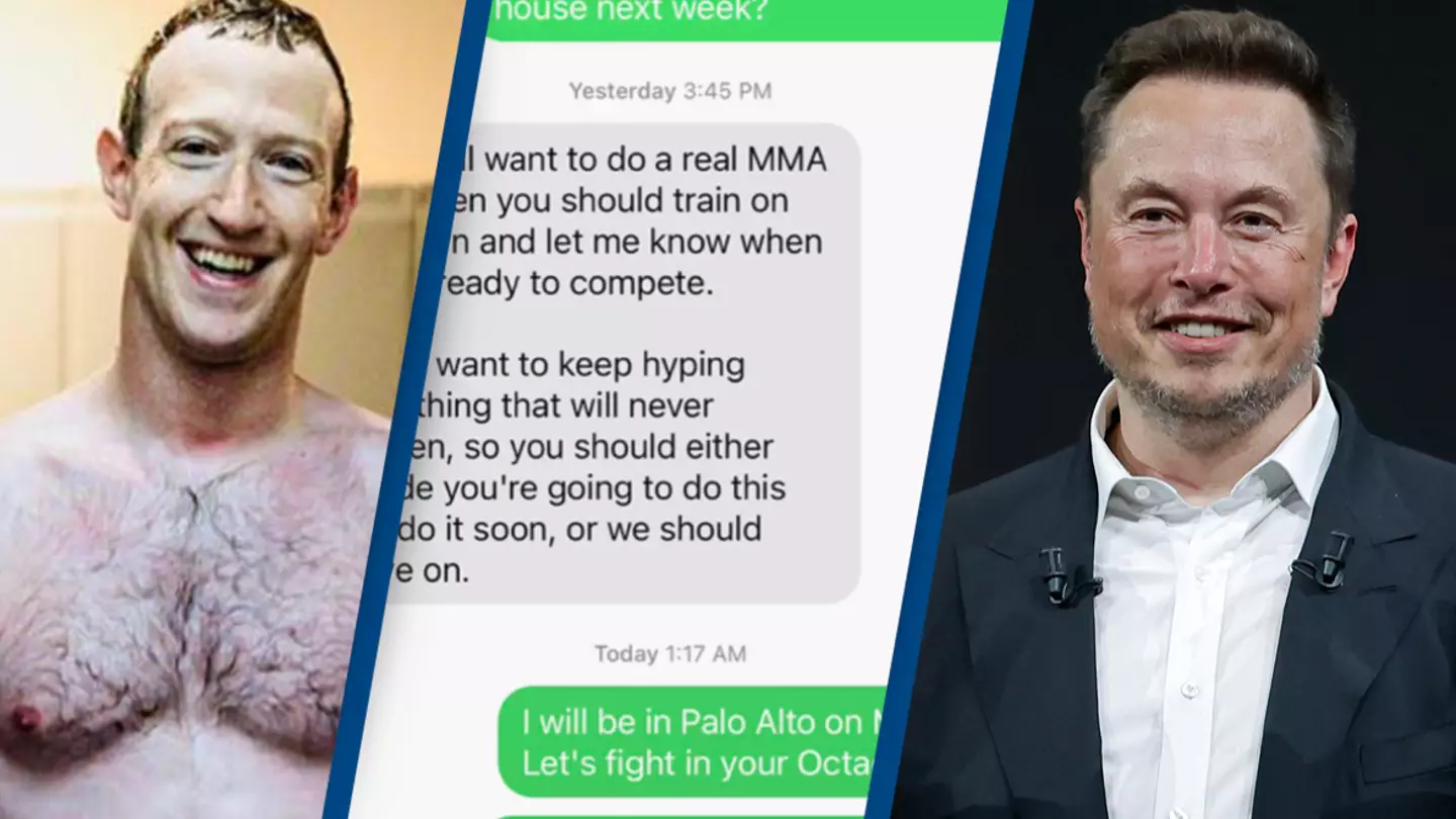 Blunt texts between Elon Musk and Mark Zuckerberg talking about having a fight have leaked