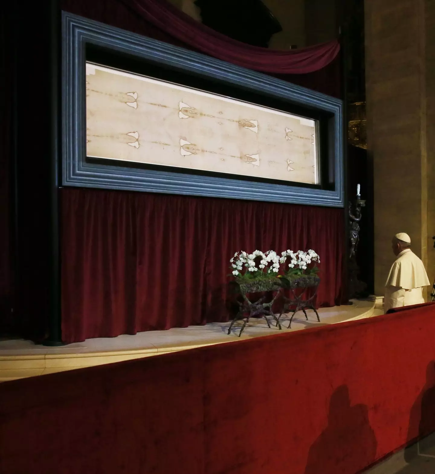 The Turin Shroud is currently being preserved at the Cathedral of St. John the Baptist in Turin, Italy. (Grzegorz Galazka/Archivio Grzegorz Galazka/Mondadori Portfolio via Getty Images)