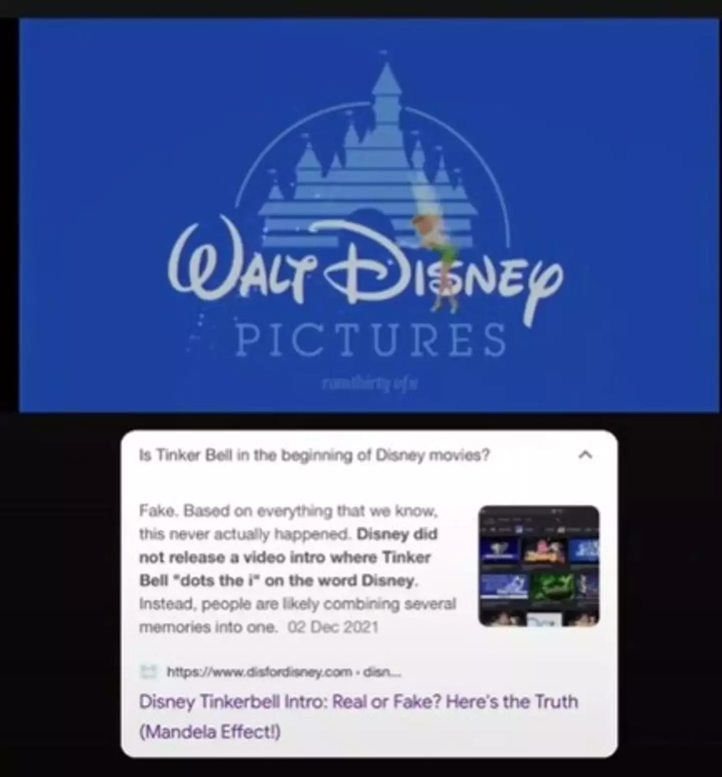 Many people swore they remembered Tinker Bell in the intro (TikTok/ @marelize.pretorius)