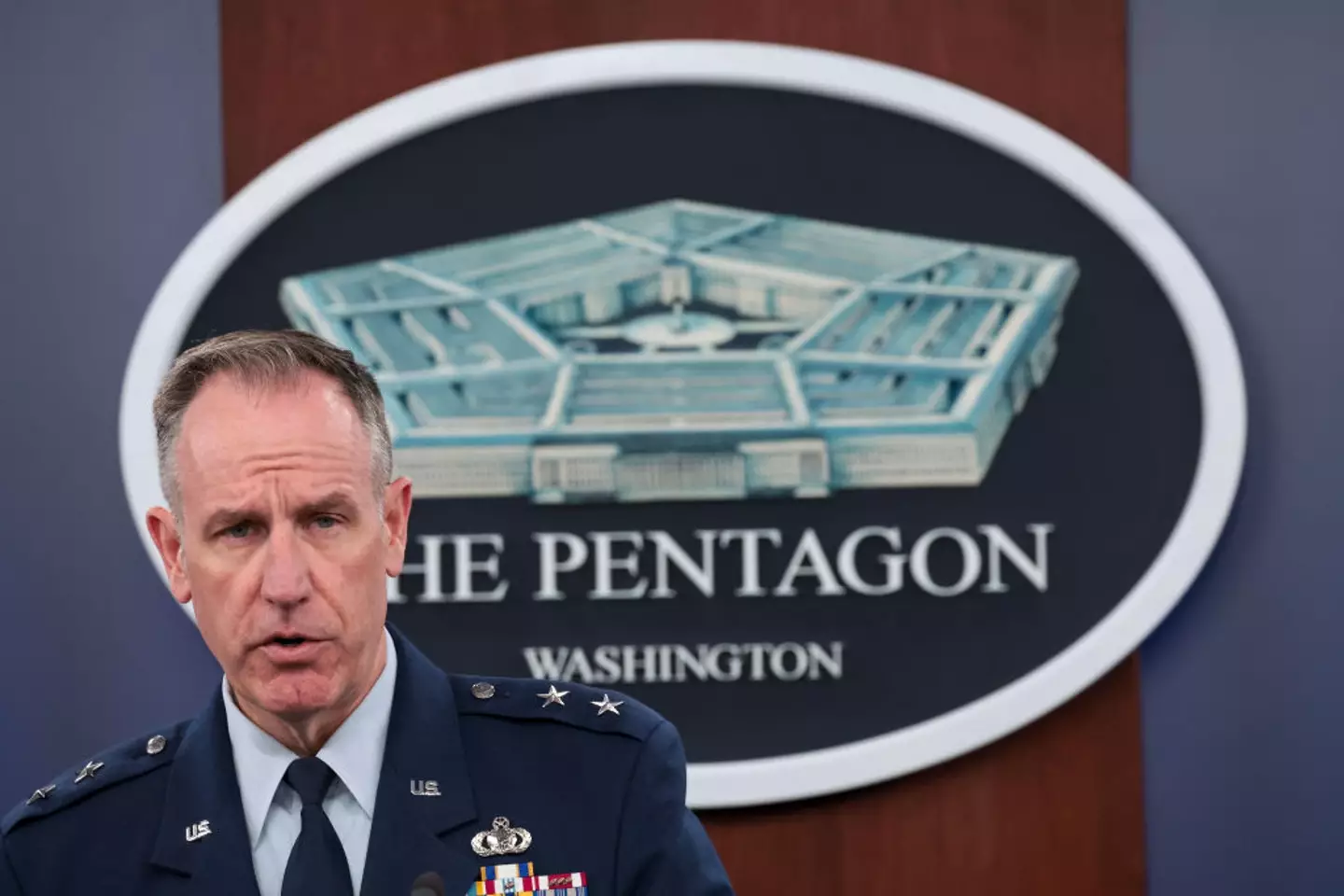 Defense Department Press Secretary Major General Pat Ryder gave a witty response to whether aliens had visited Earth (Win McNamee/Getty Images)