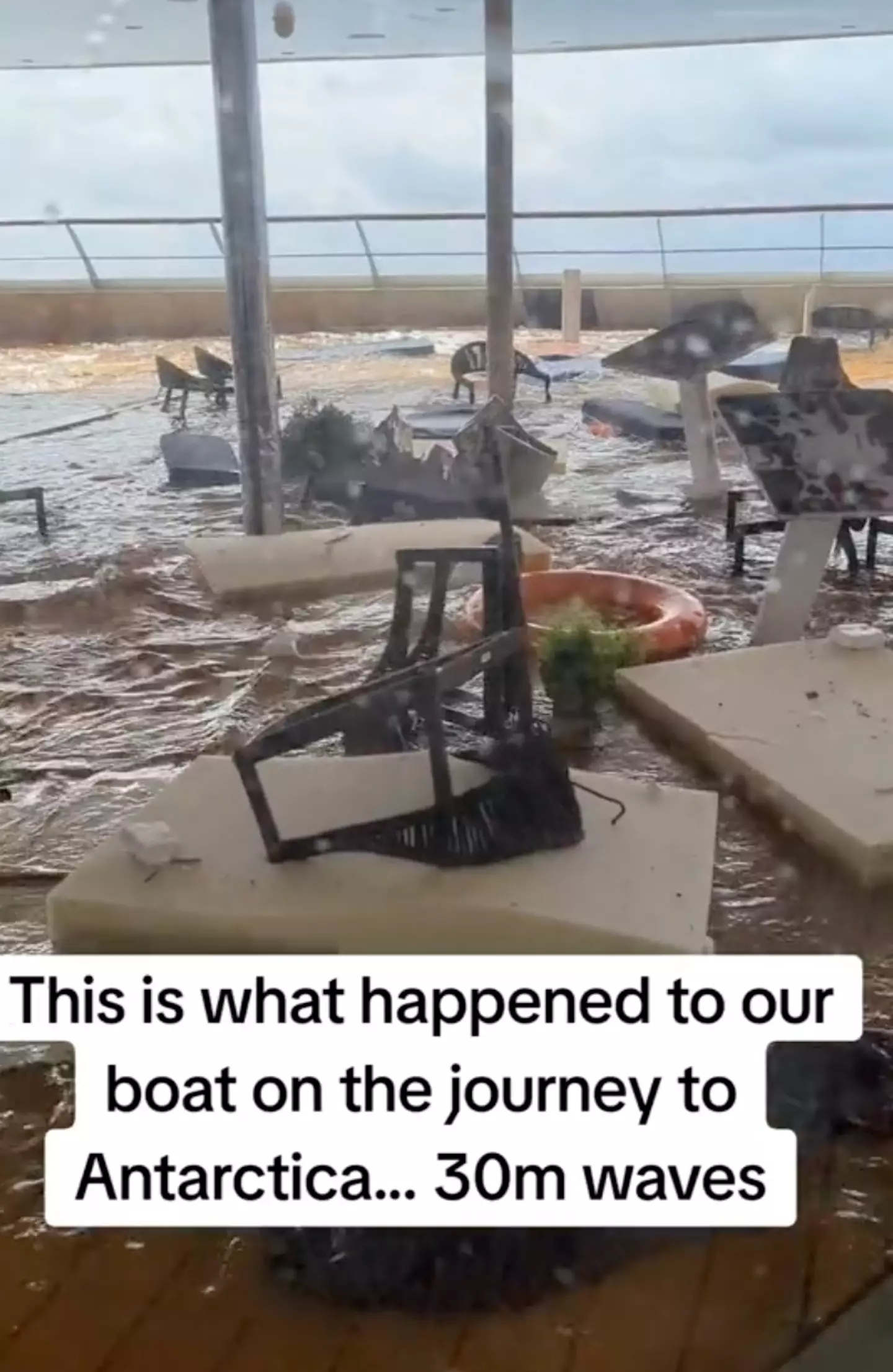 One passenger caught the waves on camera.