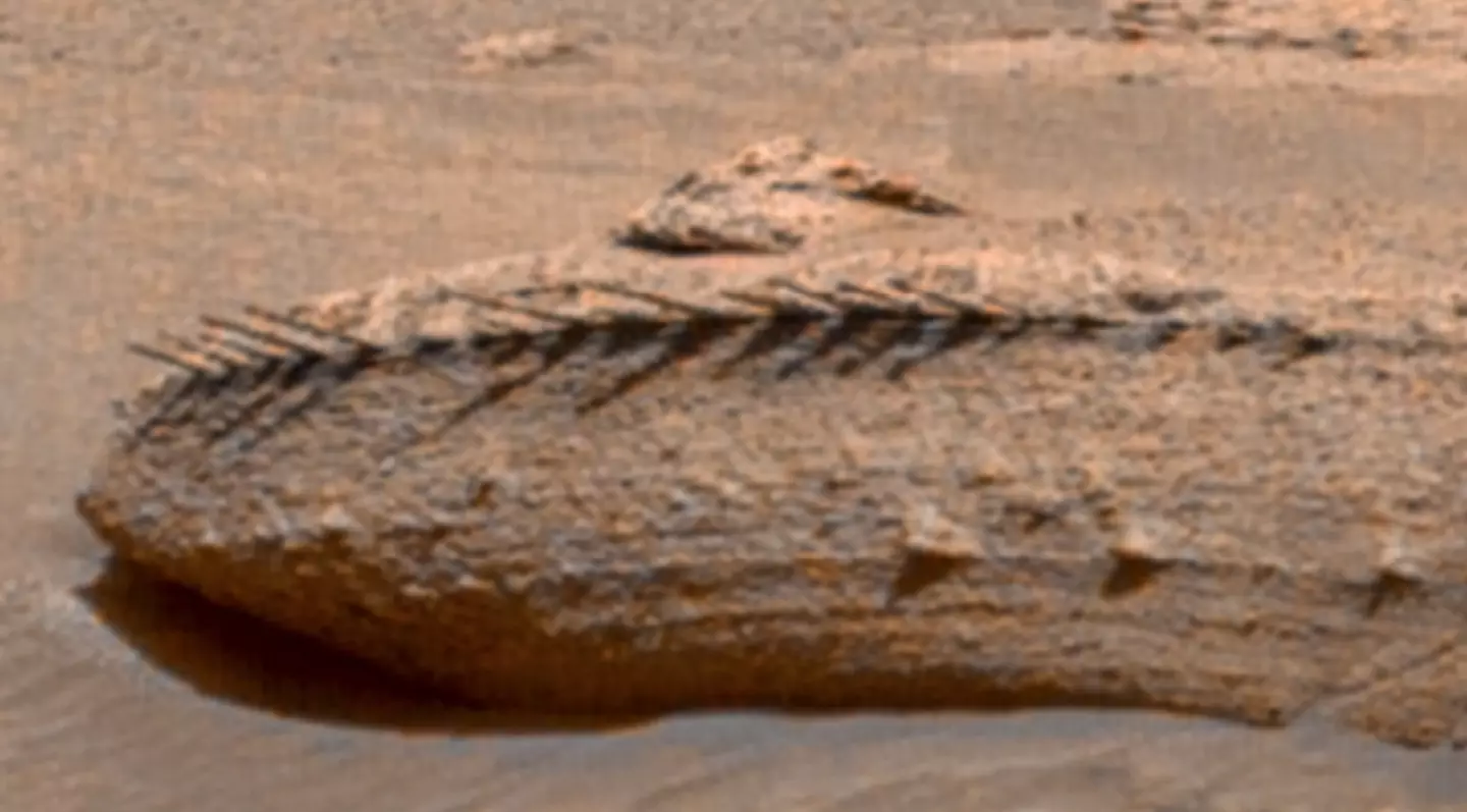 This Martian rock formation looks rather like a dragon lying dormant in the dusts of the red planet.
